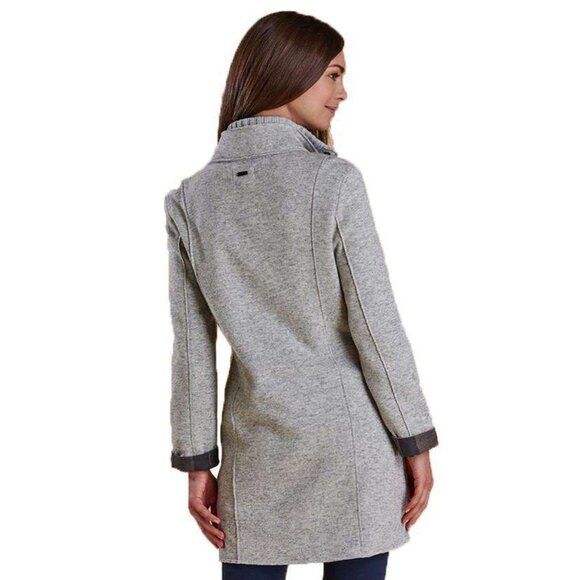 Barbour Millfire Knit Jumper – Light Grey Marl Winter Tartan Wool Blend US 14 - Picture 3 of 13